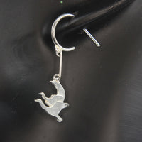 Recycled Sterling Silver Hoop Earrings with matching pendant - Children of Lir, Irish Myth