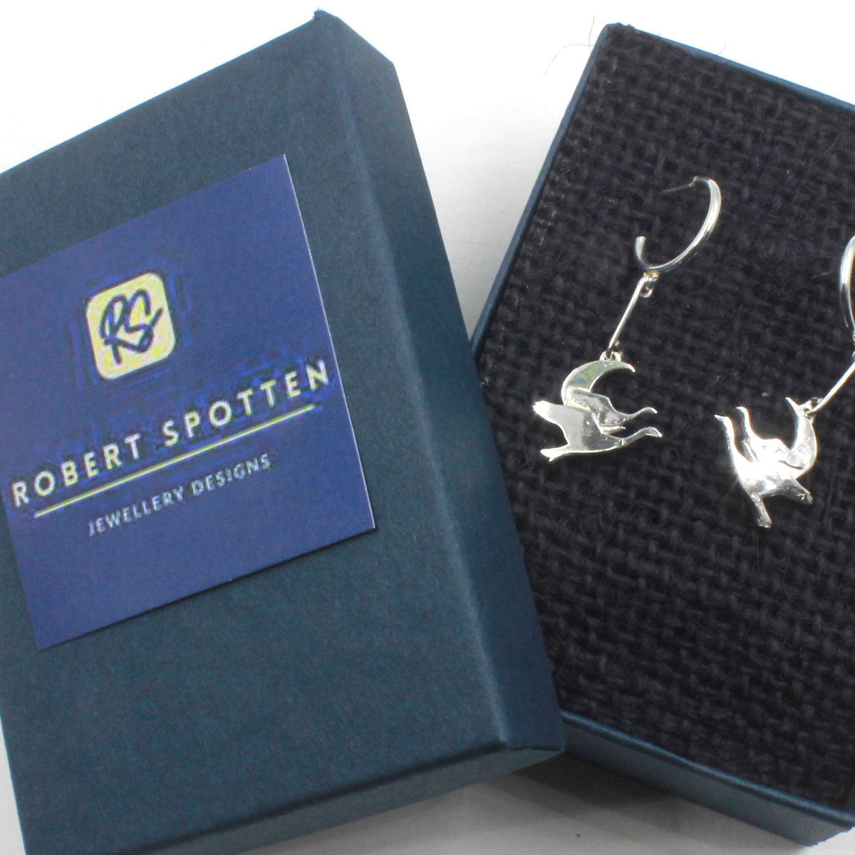 Recycled Sterling Silver Hoop Earrings with matching pendant - Children of Lir, Irish Myth
