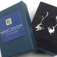 Recycled Sterling Silver Hoop Earrings with matching pendant - Children of Lir, Irish Myth
