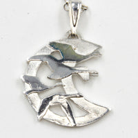 Recycled Sterling Silver Pendant - Children of Lir, Irish Myth