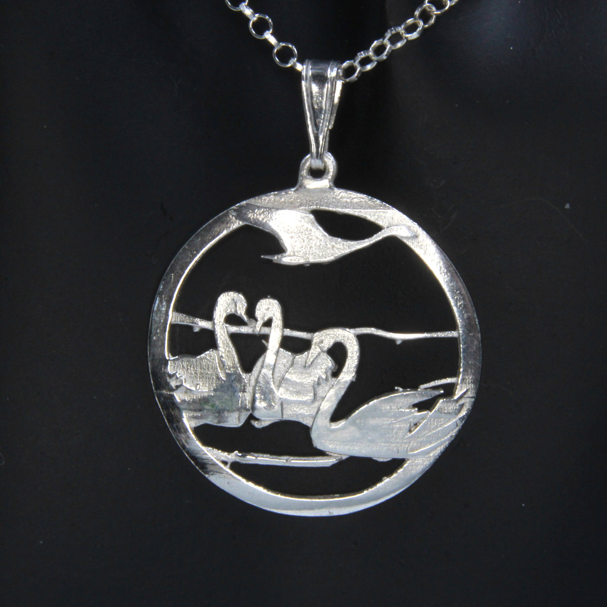 Recycled Sterling Silver Pendant - Children of Lir, Irish Myth