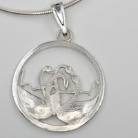 Recycled Sterling Silver Hoop Earrings with matching pendant - Children of Lir, Irish Myth
