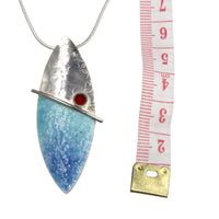 Turquoise, Red, Blue Enamelled Sterling Silver Pendant by Robert Spotten