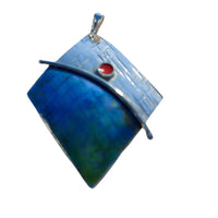 Enamelled Sterling Silver Diamond Shape Pendant by Robert Spotten