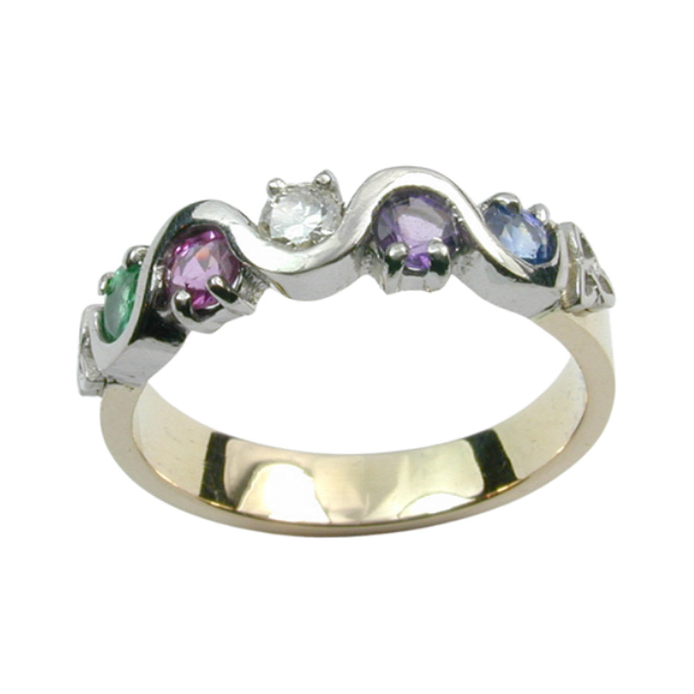 Birthstone ring, engagement or eternity ring, in gold or sterling silver - Made to order