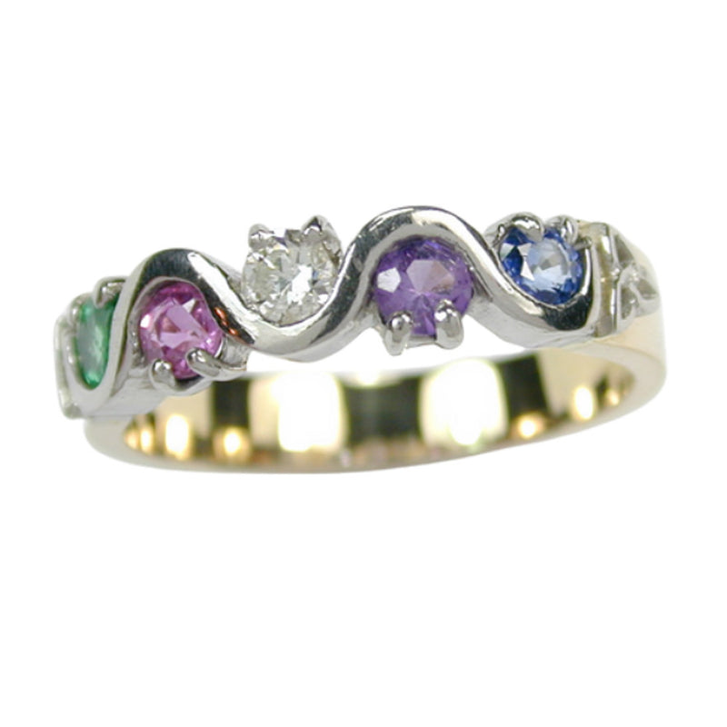 Birthstone ring, engagement or eternity ring, in gold or sterling silver - Made to order