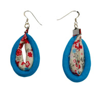 Handmade Textile Double Earrings with sterling silver hooks – Playful, Light & One of a Kind - variety of patterns to choose from - The Puffin Gallery