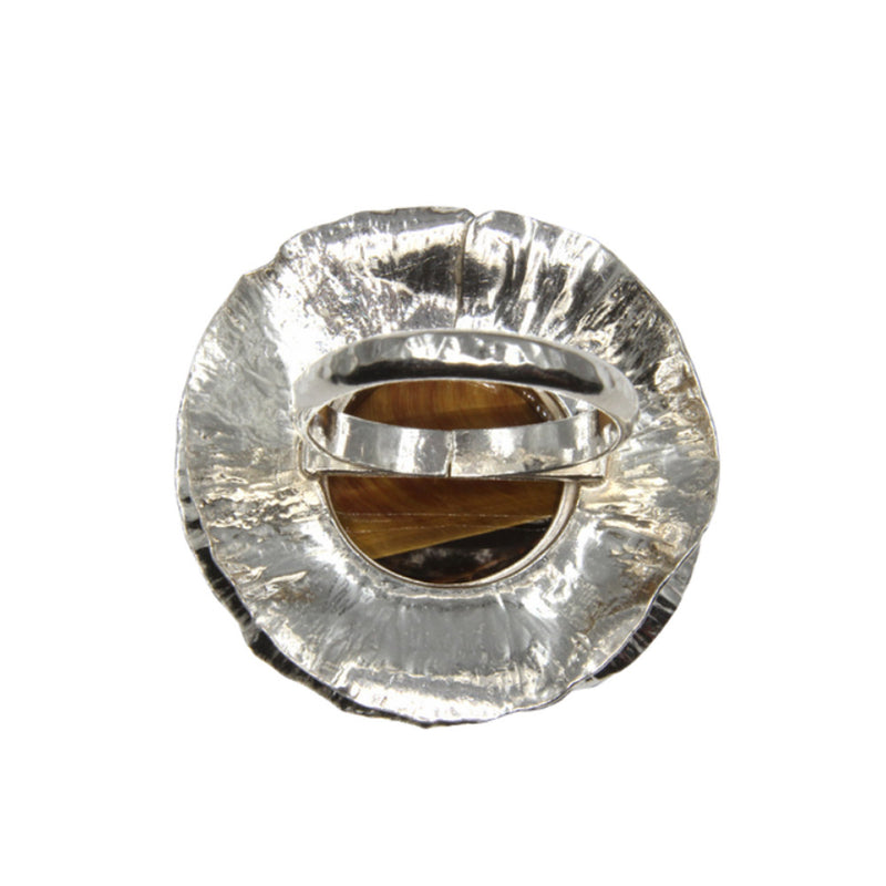 Handmade Tiger-eye (or other selected stone) Unique Sterling Silver Fashion Ring by Robert Spotten