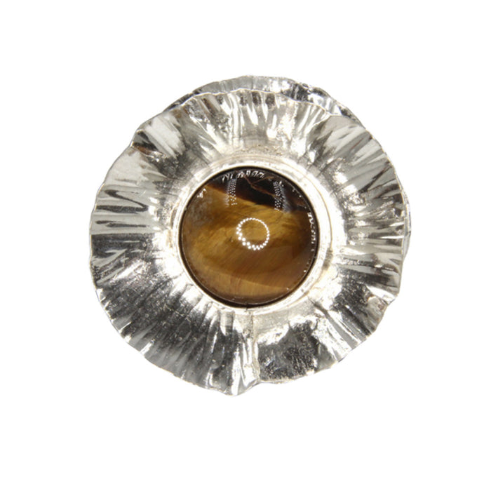 Handmade Tiger-eye (or other selected stone) Unique Sterling Silver Fashion Ring by Robert Spotten