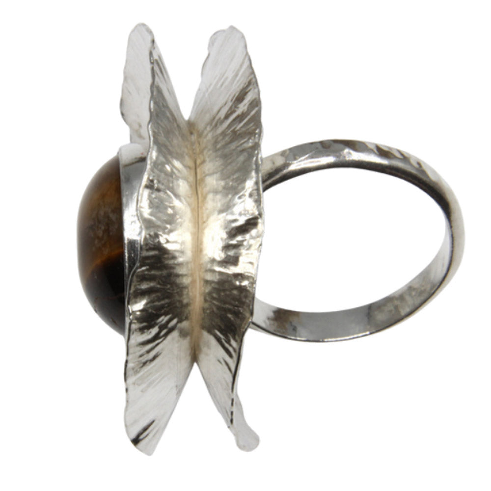 Handmade Tiger-eye (or other selected stone) Unique Sterling Silver Fashion Ring by Robert Spotten