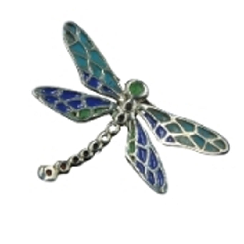 Unique Enamelled Sterling Silver Dragonfly by Robert Spotten