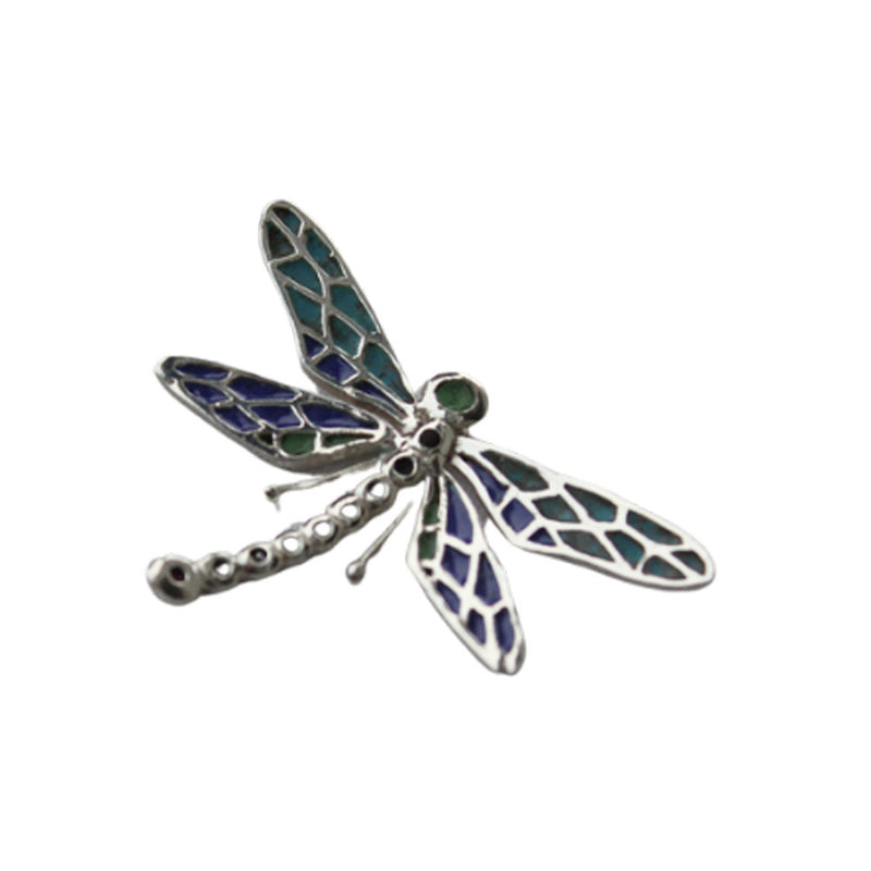 Unique Enamelled Sterling Silver Dragonfly by Robert Spotten