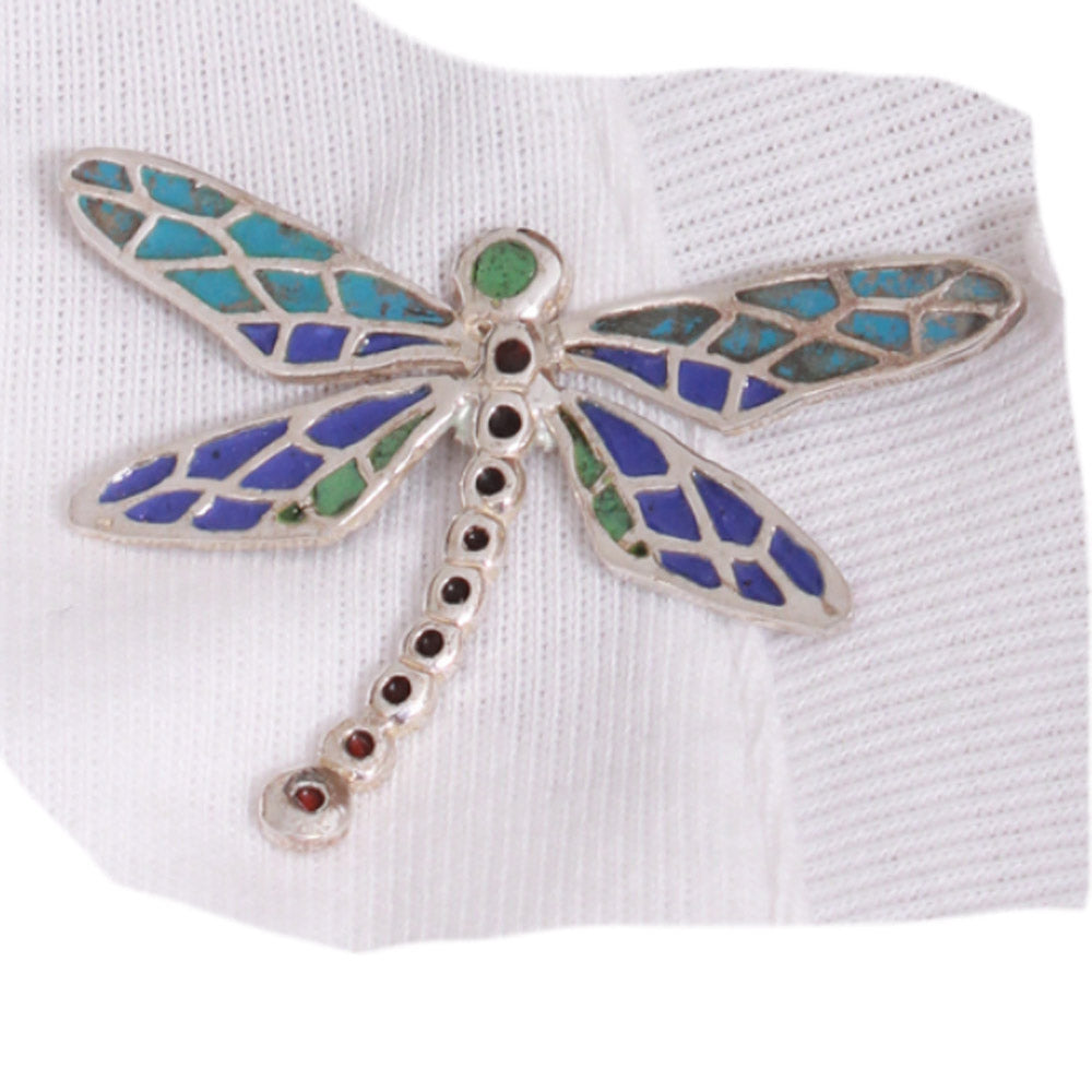 Unique Enamelled Sterling Silver Dragonfly by Robert Spotten