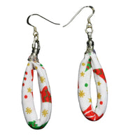 Handmade Textile Single Loop Earrings with sterling silver hooks – Playful, Light & One of a Kind - variety of patterns to choose from - The Puffin Gallery