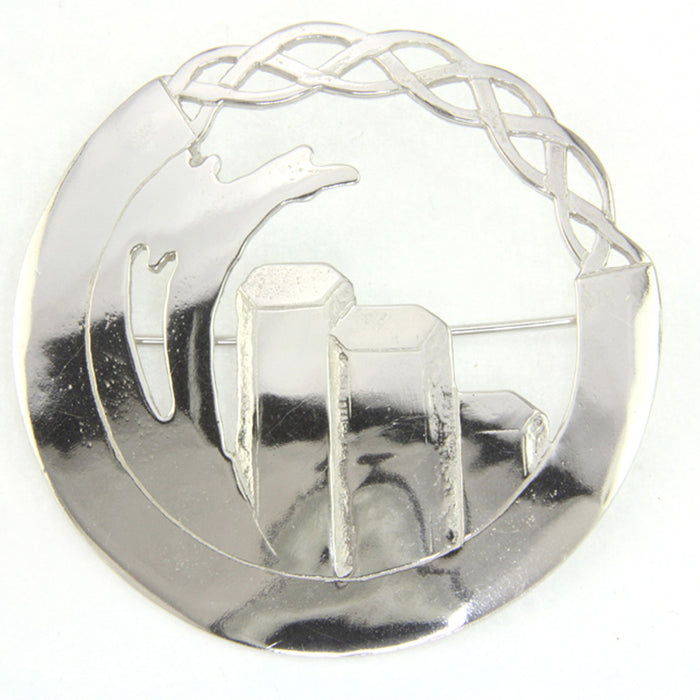 Sterling Silver Celtic Brooch: Wave over the Giant's Causeway Stones by Robert Spotten