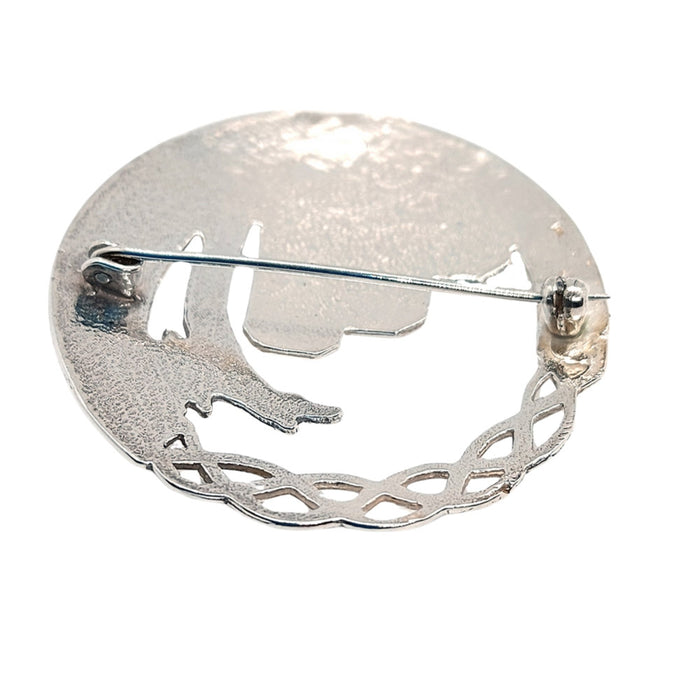 Sterling Silver Celtic Brooch: Wave over the Giant's Causeway Stones by Robert Spotten