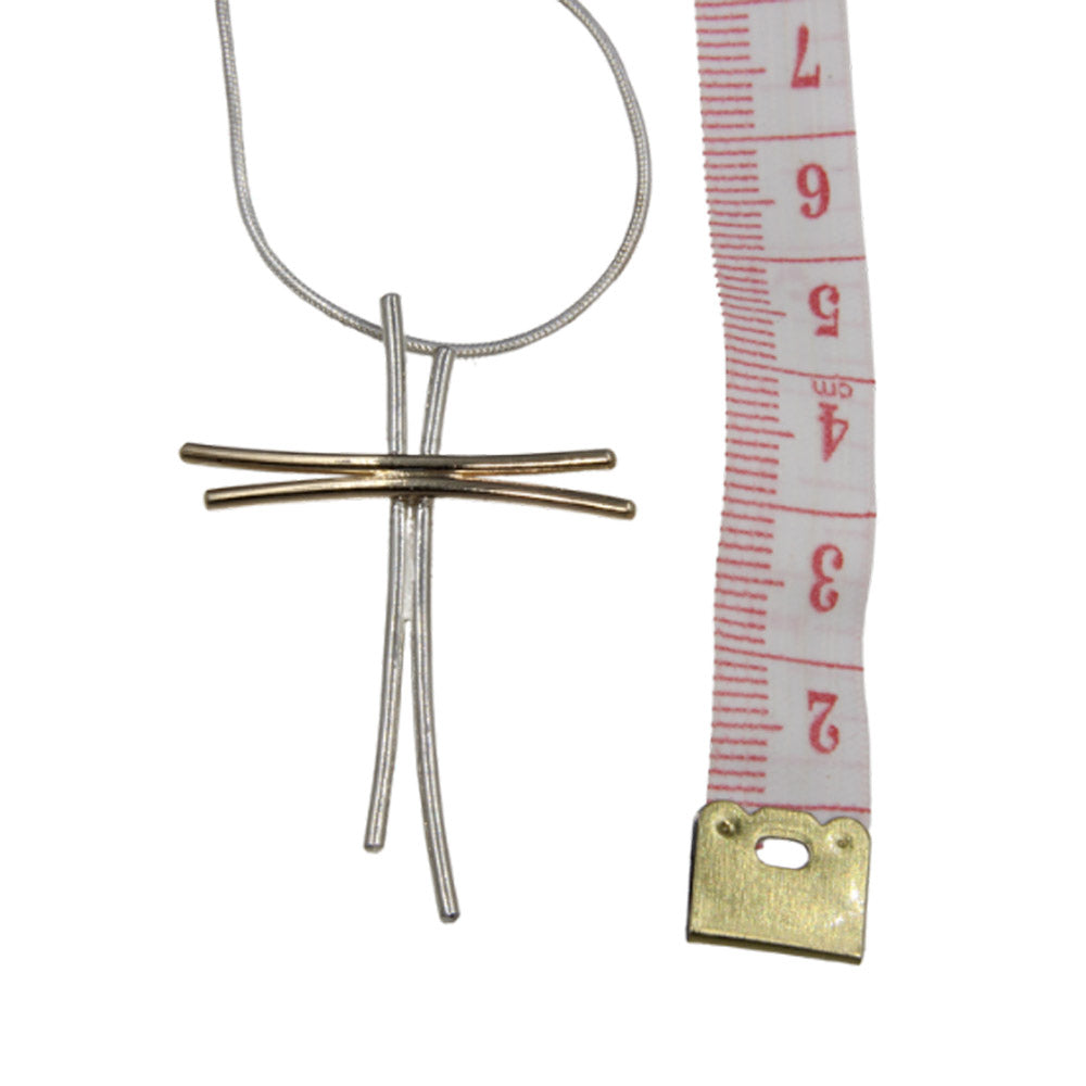 Gold and Sterling Silver Wire Cross