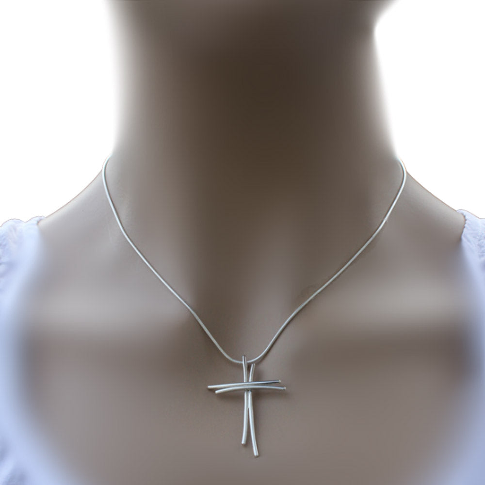 Gold and Sterling Silver Wire Cross