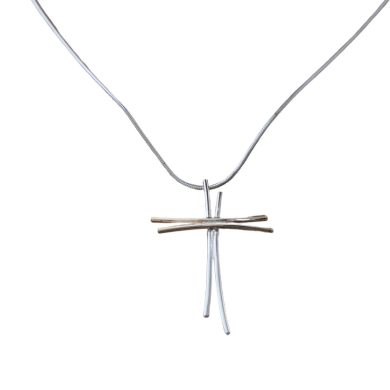 Gold and Sterling Silver Wire Cross