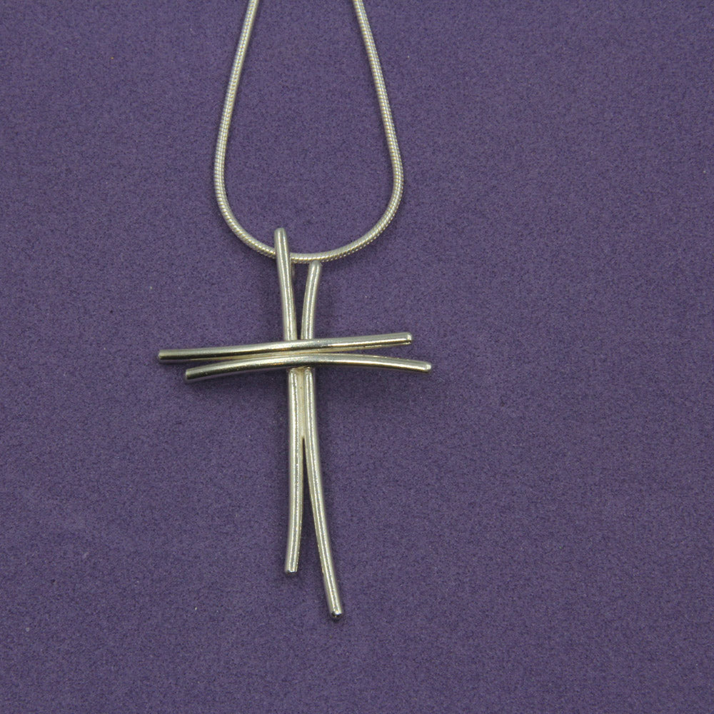 Gold and Sterling Silver Wire Cross