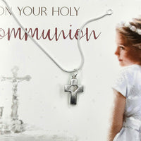 Sterling Silver Cross with Heart - Ideal for Communion