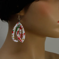 Handmade Textile Double Earrings with sterling silver hooks – Playful, Light & One of a Kind - variety of patterns to choose from - The Puffin Gallery