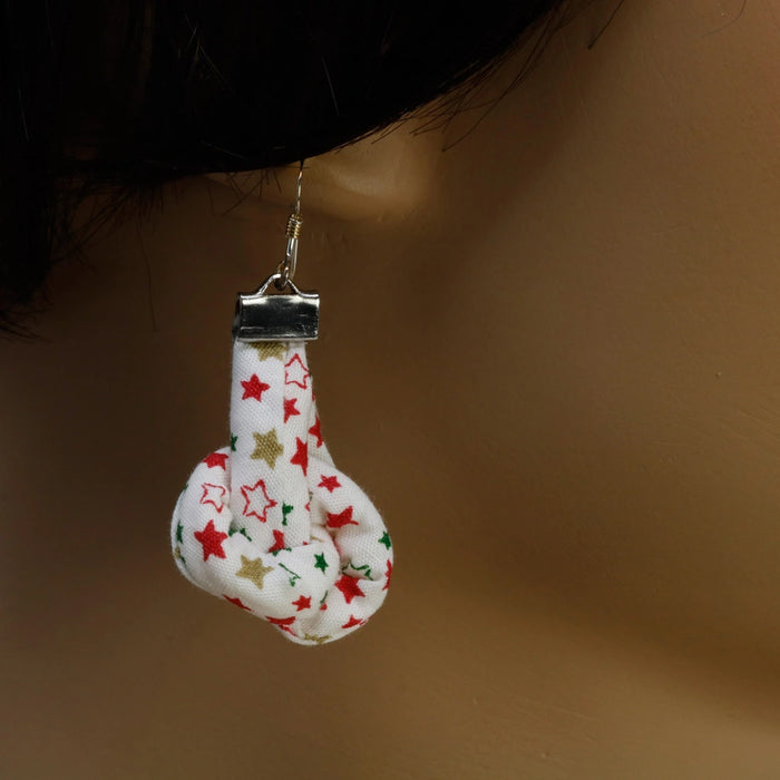 Handmade Textile Knot Earrings with sterling silver hooks – Playful, Light & One of a Kind