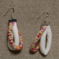 Handmade Textile Double Earrings with sterling silver hooks – Playful, Light & One of a Kind - variety of patterns to choose from - The Puffin Gallery