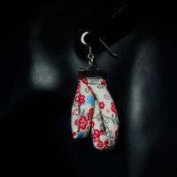 Handmade Textile Double Earrings with sterling silver hooks – Playful, Light & One of a Kind - variety of patterns to choose from - The Puffin Gallery