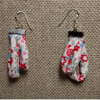 Handmade Textile Double Earrings with sterling silver hooks – Playful, Light & One of a Kind - variety of patterns to choose from - The Puffin Gallery