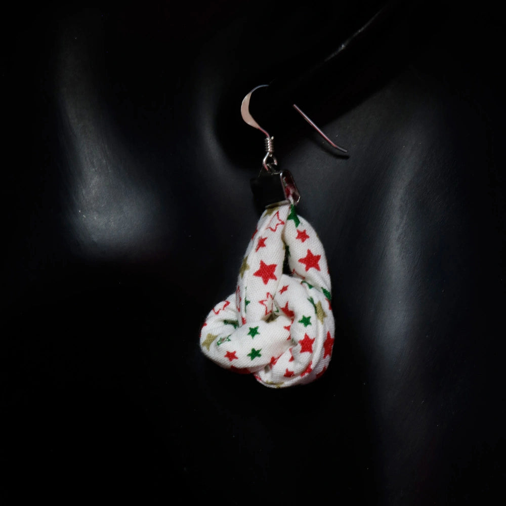Handmade Textile Knot Earrings with sterling silver hooks – Playful, Light & One of a Kind