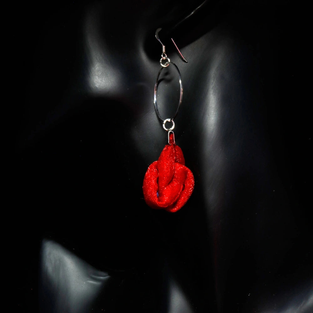 Handmade Textile Knot Earrings with sterling silver hooks – Playful, Light & One of a Kind