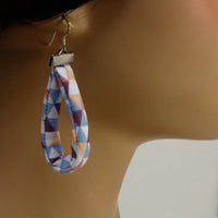 Handmade Textile Single Loop Earrings with sterling silver hooks – Playful, Light & One of a Kind - variety of patterns to choose from - The Puffin Gallery