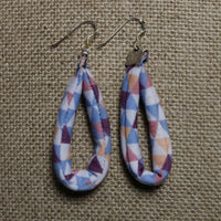 Handmade Textile Single Loop Earrings with sterling silver hooks – Playful, Light & One of a Kind - variety of patterns to choose from - The Puffin Gallery