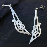 Celtic Sterling Silver Dangle earrings with matching brooch, ring and necklace