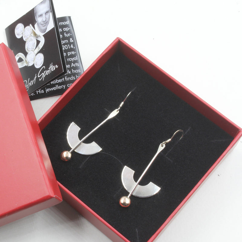 Sterling Silver and 18kt Gold Earrings