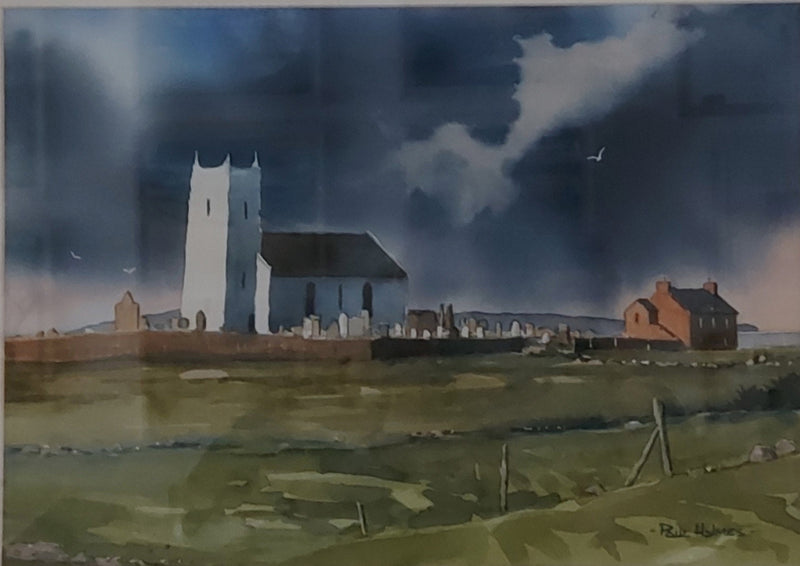 Ballintoy Church - watercolour painting by Paul