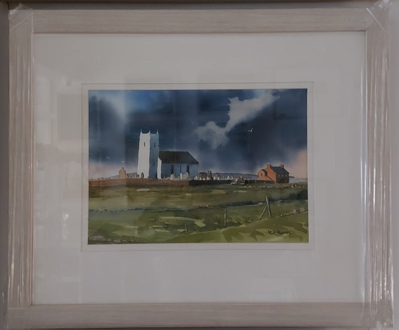 Ballintoy Church - watercolour painting by Paul