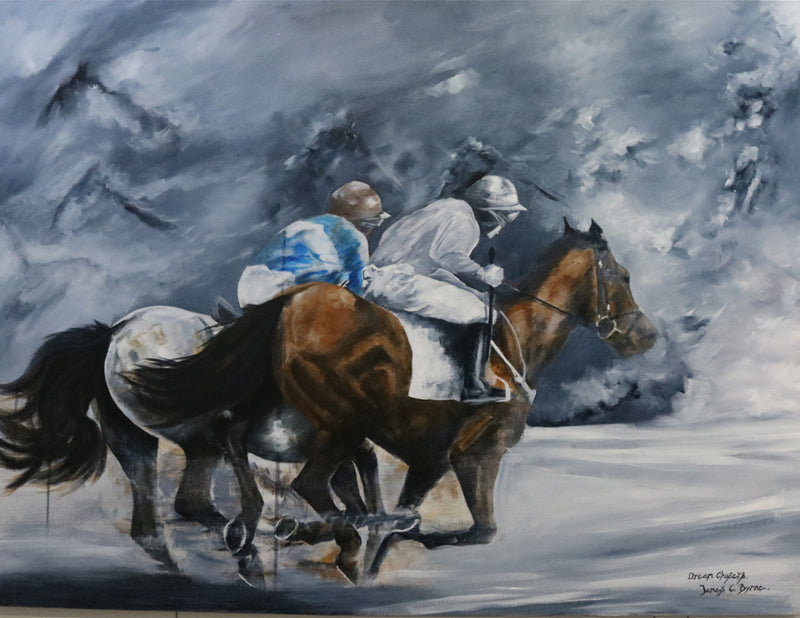 Dream Chasers - Horse race painting by James C B