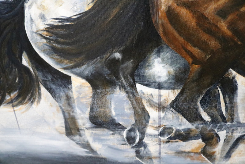 Dream Chasers - Horse race painting by James C B
