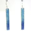 Long enamelled sterling silver earrings - blue, orange or green