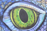 Eye of the Green Iguana - Oil painting by Robert Spotten