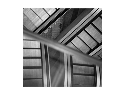 Escalate - Abstract Black and White Photograph taken at Victoria Square, Belfast, Ireland by Mathieu Decodts, Art Photographer