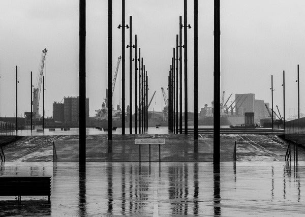 Titanic - Abstract Black and White Photograph taken at Titanic Belfast, Ireland by Mathieu Decodts, Art Photographer