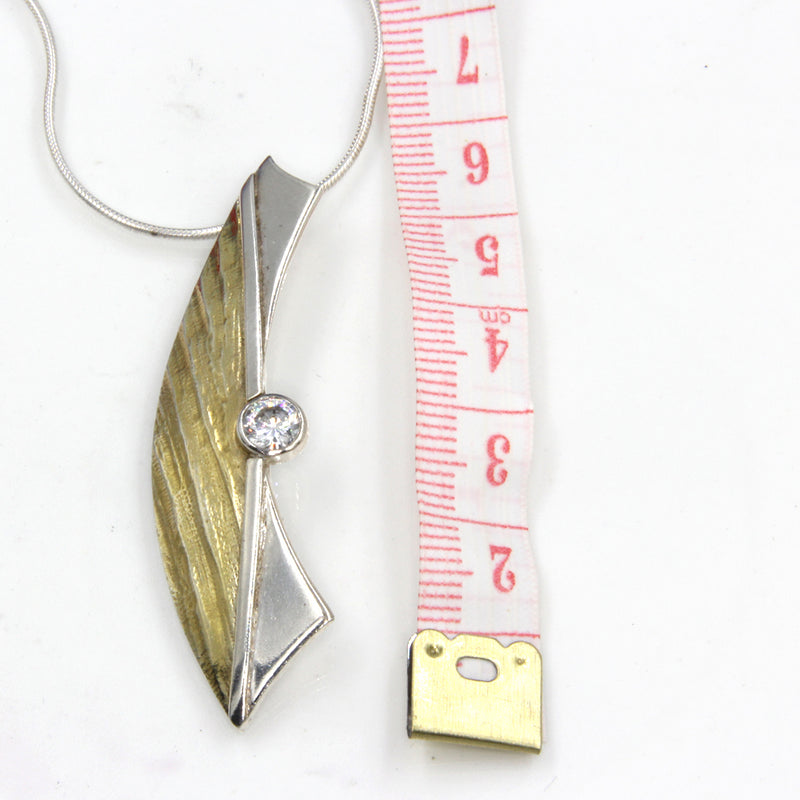 Half-moon Sterling Silver Pendant with Gold Plating by Robert Spotten