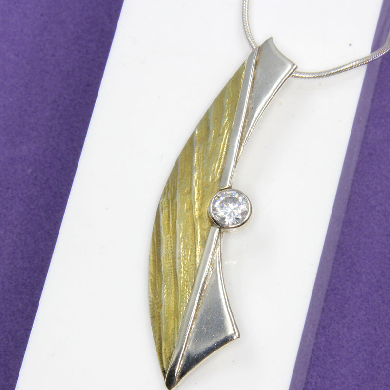 Half-moon Sterling Silver Pendant with Gold Plating by Robert Spotten