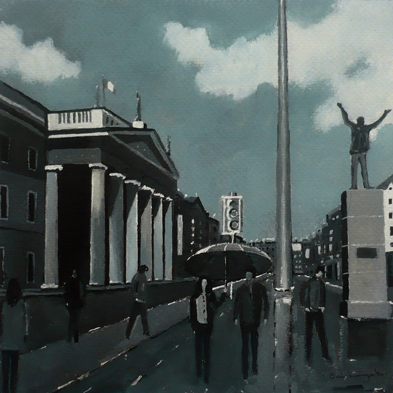 Dublin City, the General Post Office, Watercolour painting by Sean Lorinyenko