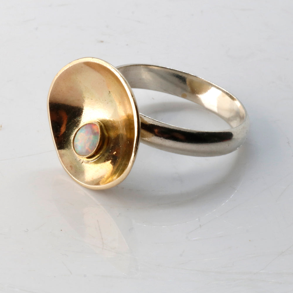 Dew on Buttercup ring - Unique Gold and Sterling Silver Ring by Robert Spotten