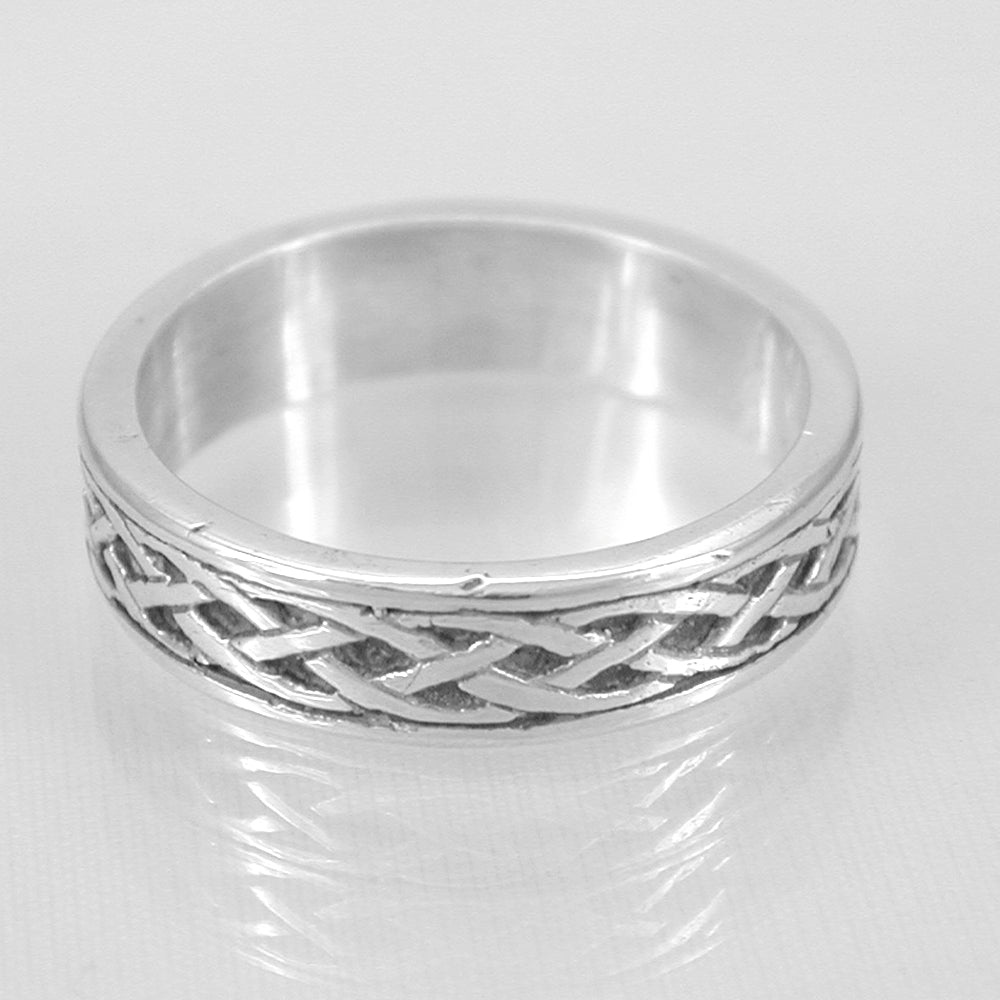 Sterling Silver Celtic Patterned Ring (perfect in Gold, Platinum or Palladium as wedding ring)