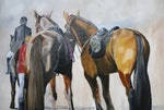 Ready the Horses - Horse portrait painting by James C B
